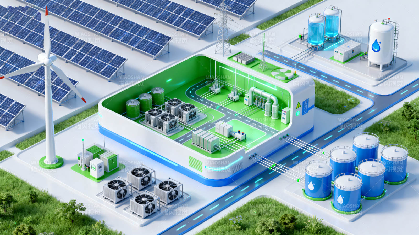 清洁能源生产基地示意图图片
