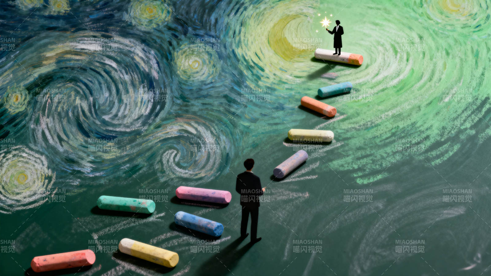 粉笔路星光引导图片