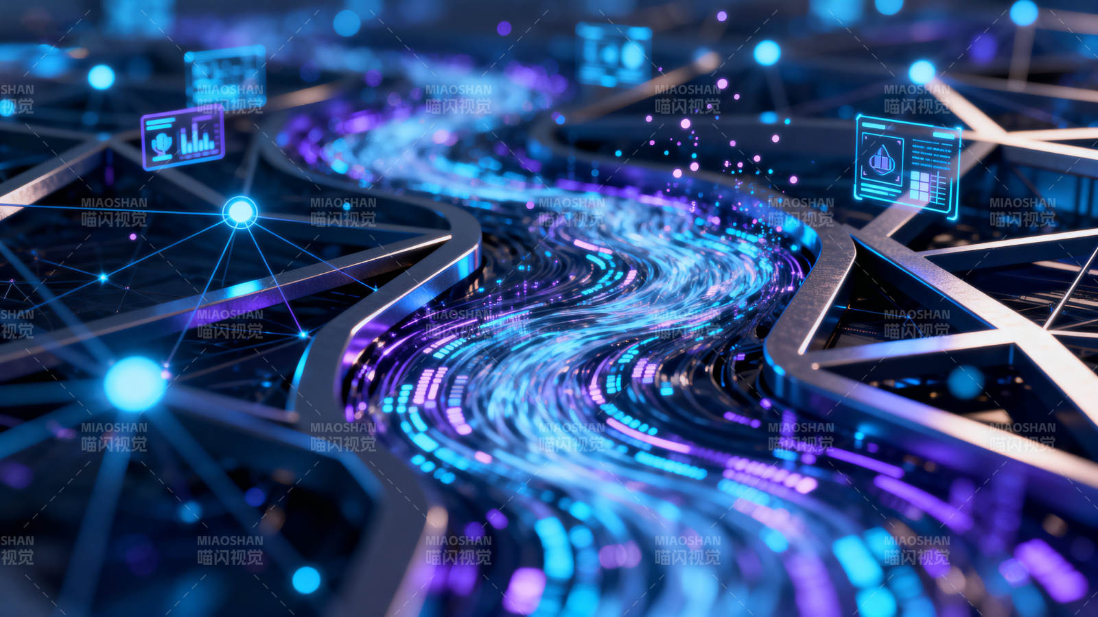 科技数据流网络可视化图片