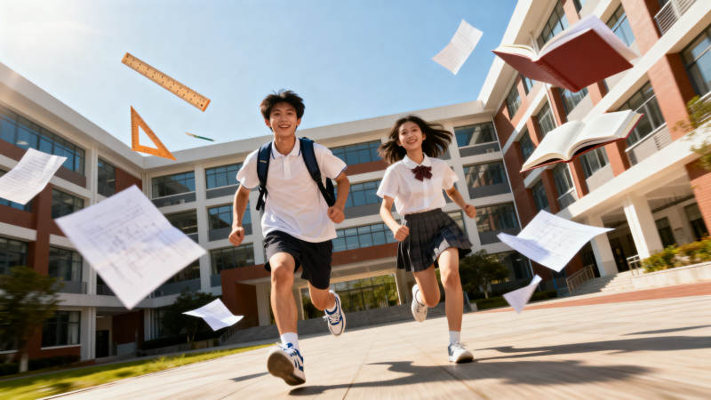 学生校园奔跑青春活力图片