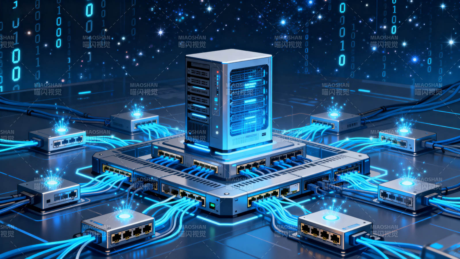 服务器网络连接科技场景图片