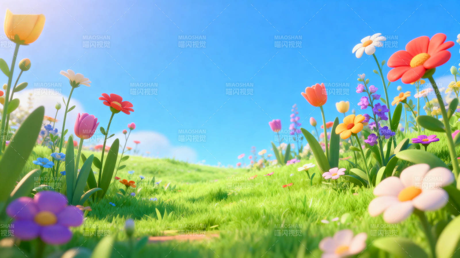 阳光花田春日美景图片