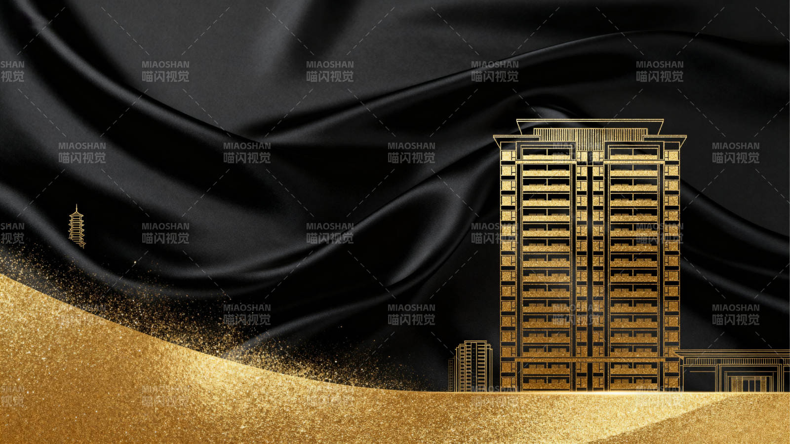 黑金风格建筑海报图片