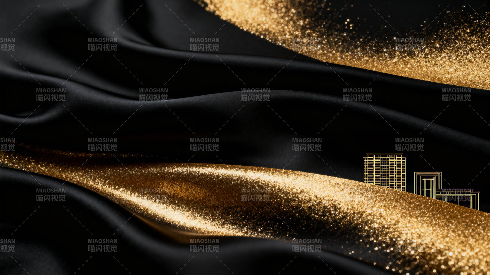 黑金质感建筑背景图片