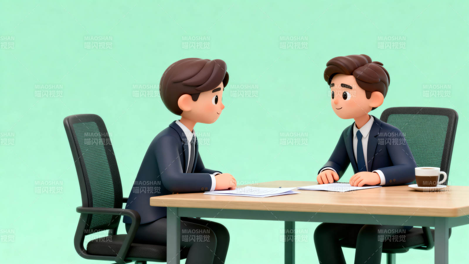 商务会议洽谈场景图片
