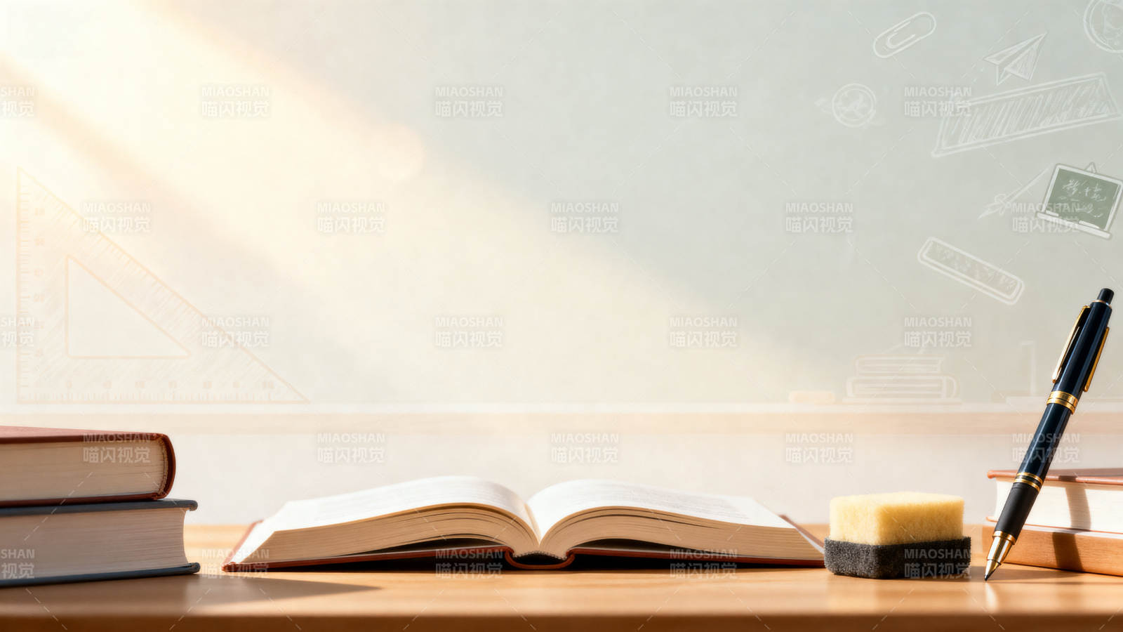 阳光下的学习桌面图片