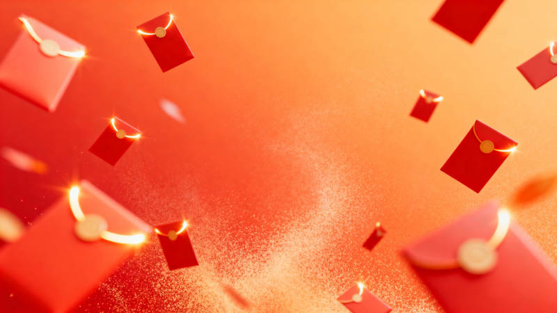 红色红包喜庆背景图片