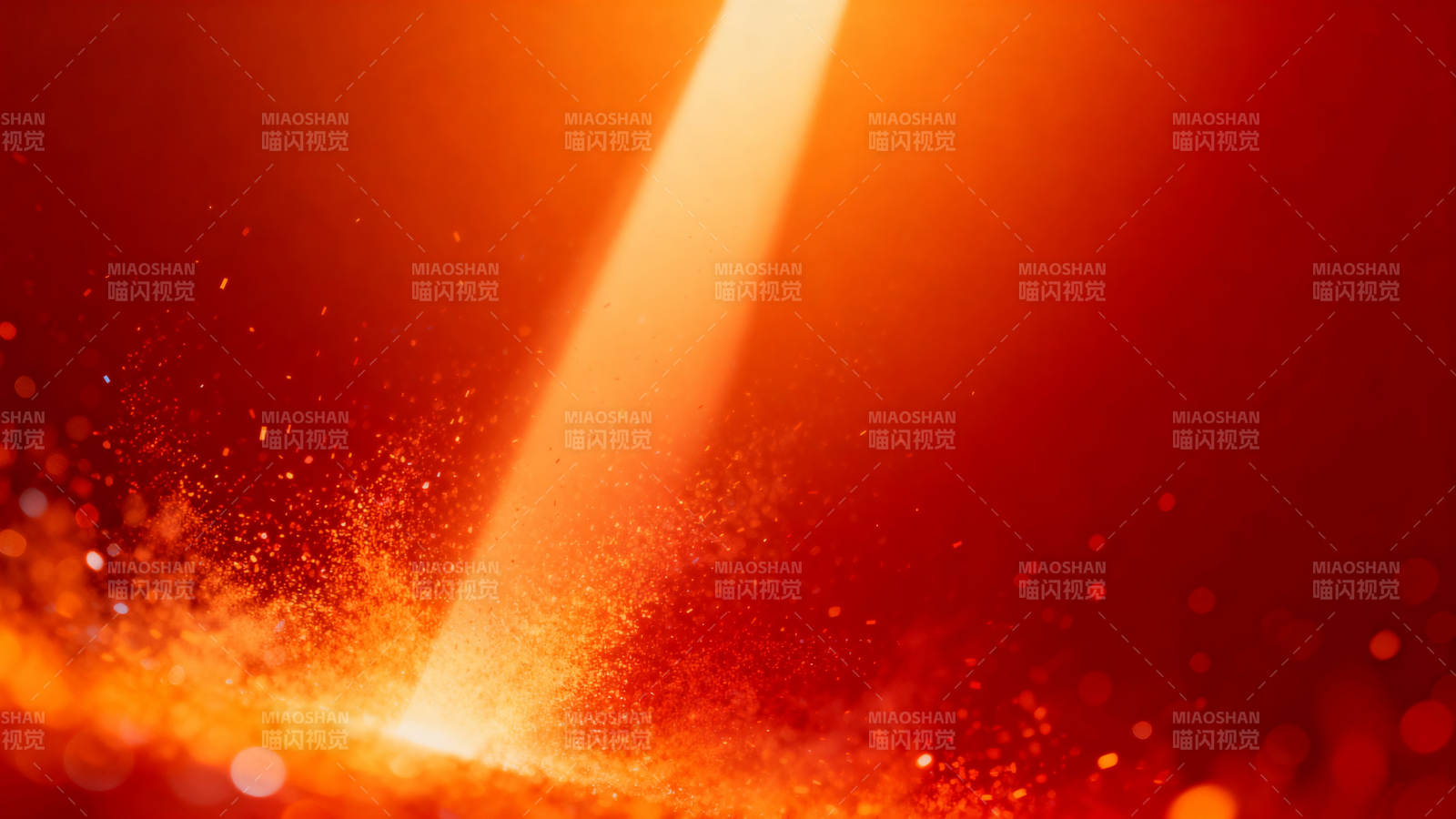 红色光束与粒子效果图片