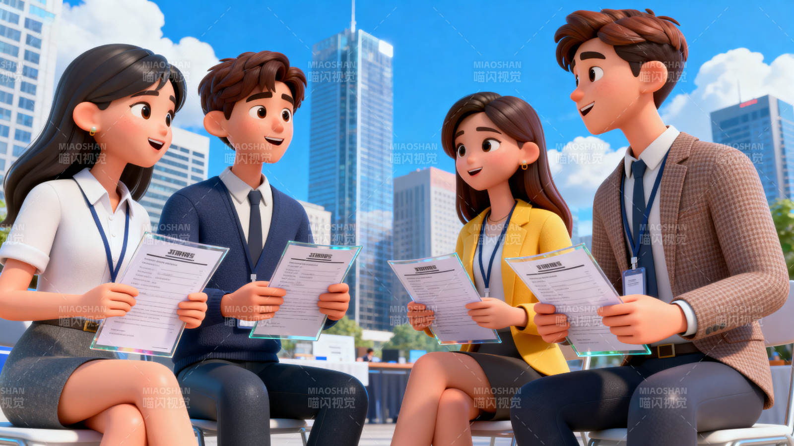 职场面试交流场景图片