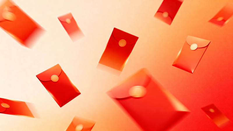 红色红包飞舞背景图片