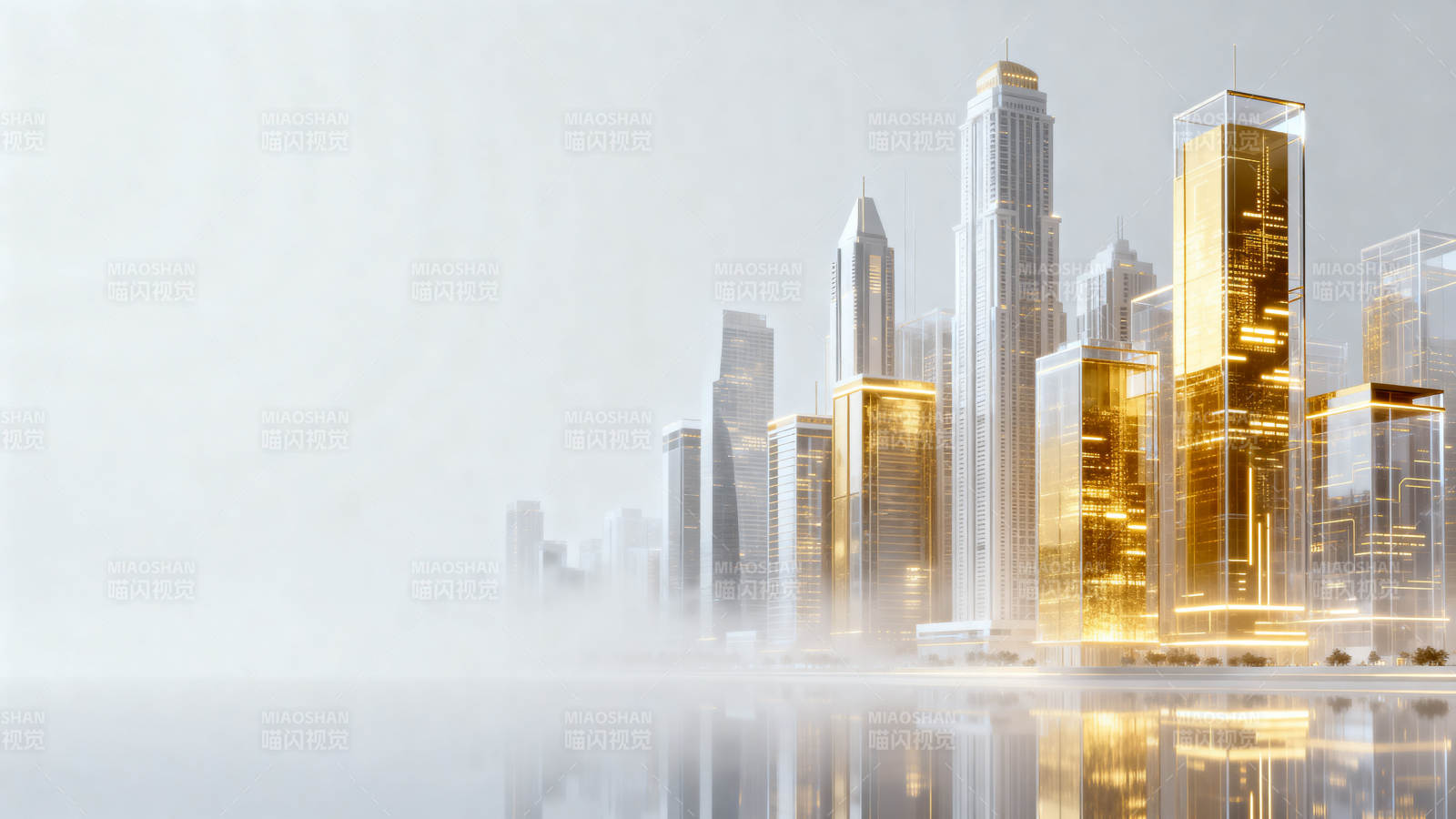 未来城市金色高楼图片