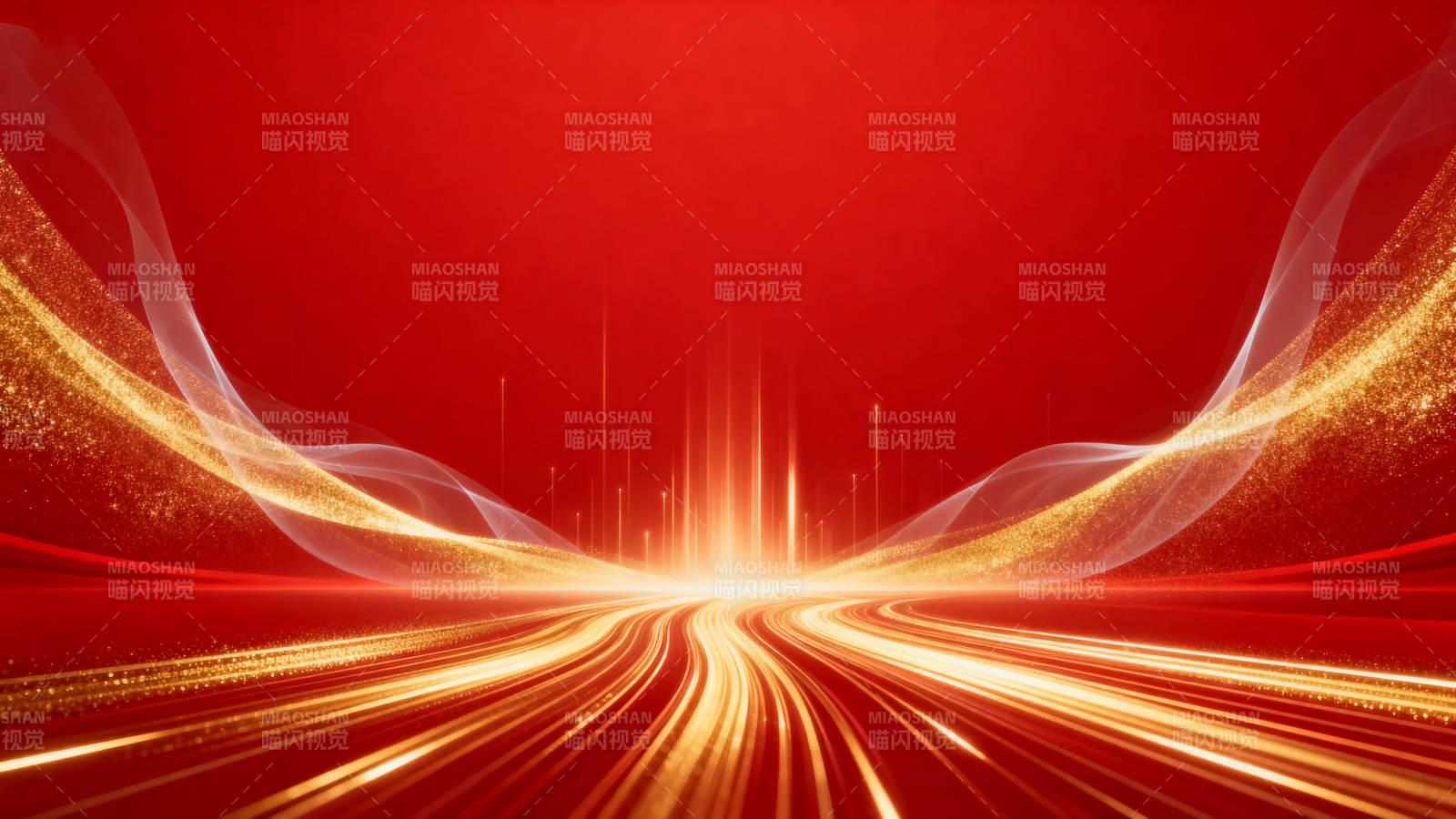 红色背景金色光束抽象背景图片