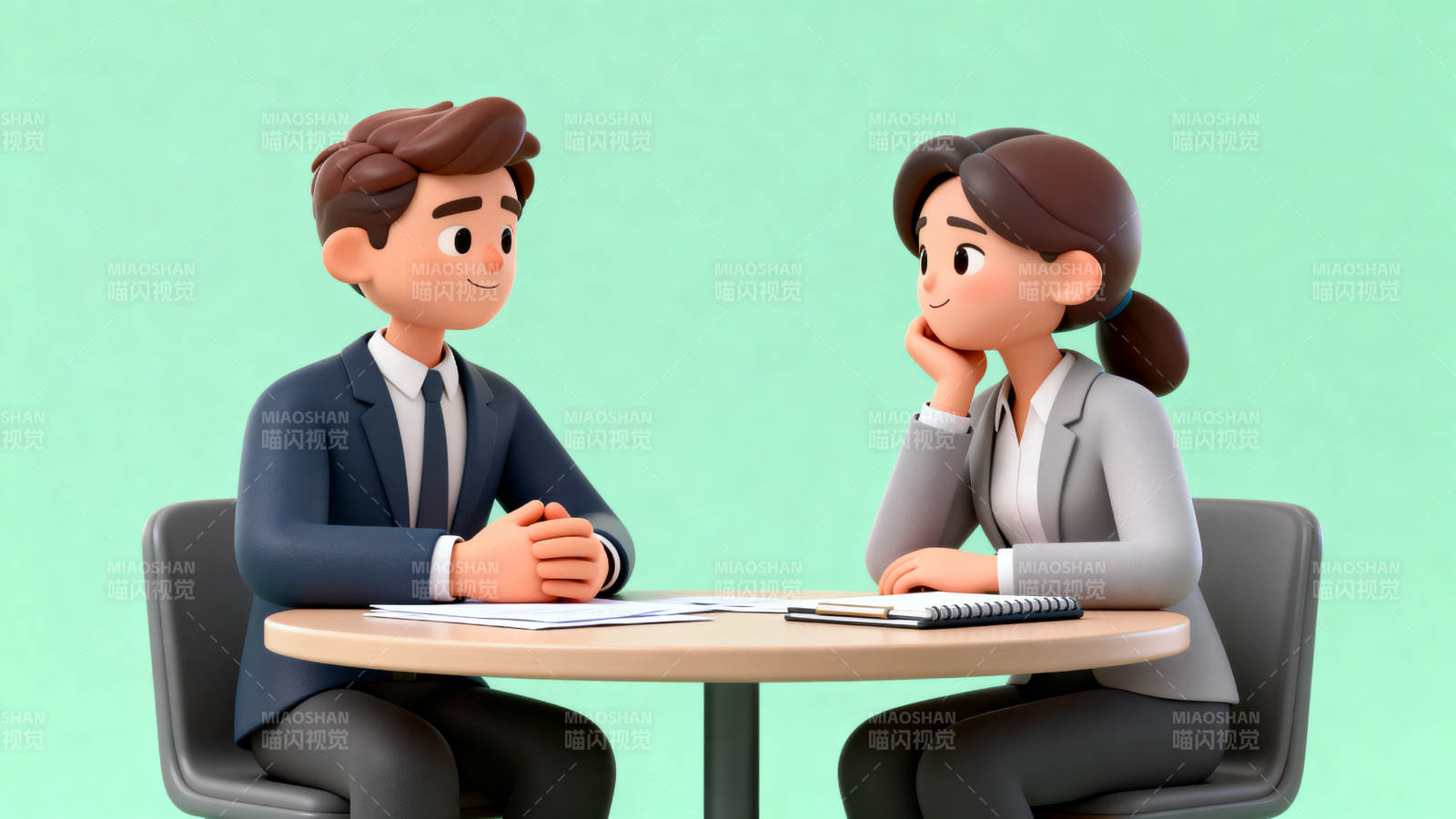 商务面试交流场景图片