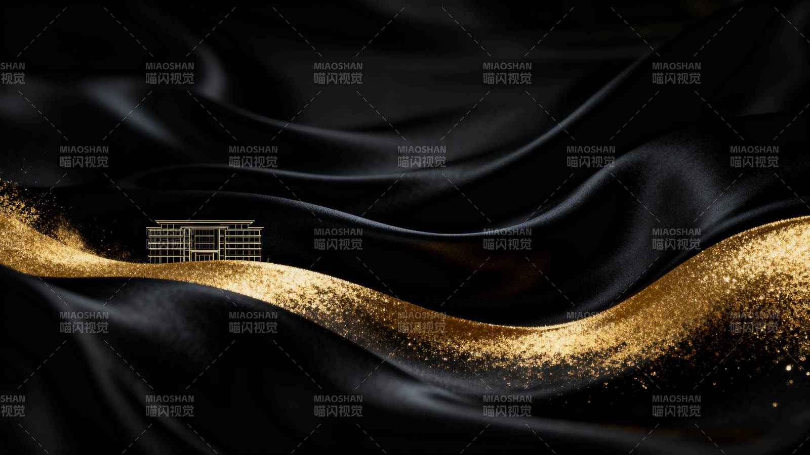 黑金建筑抽象背景图片