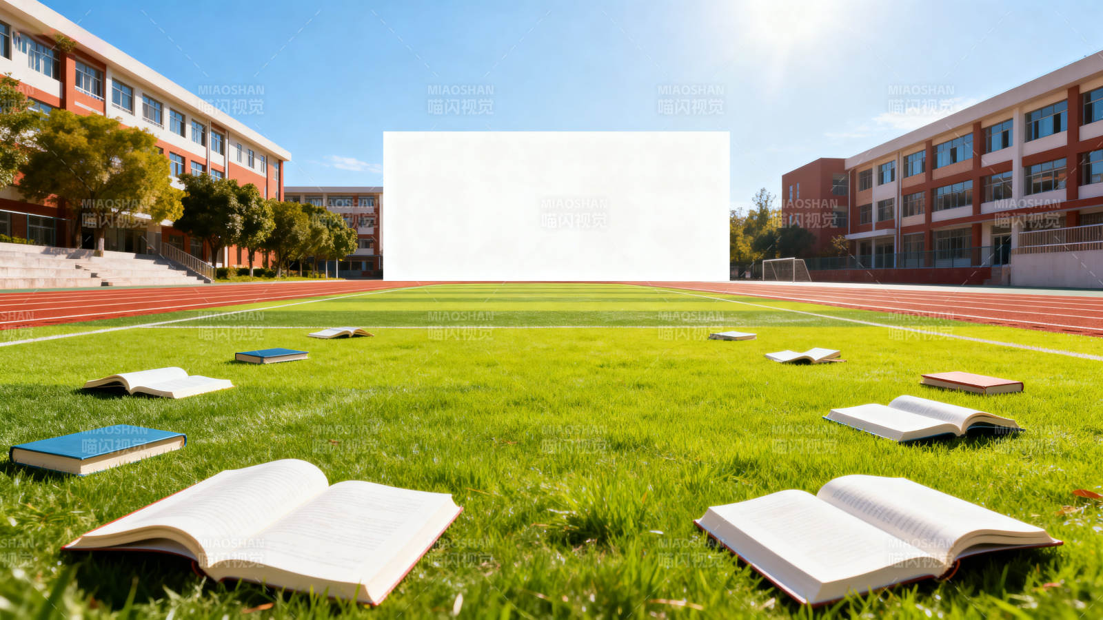 校园操场书籍阳光图片