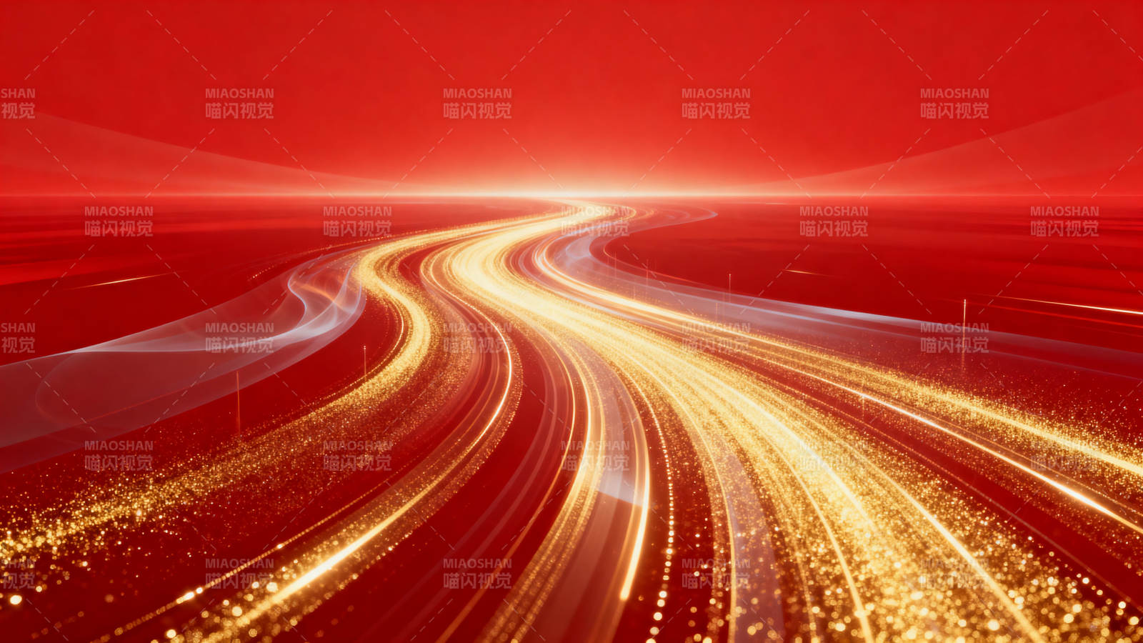 金色光轨红色背景抽象画面图片