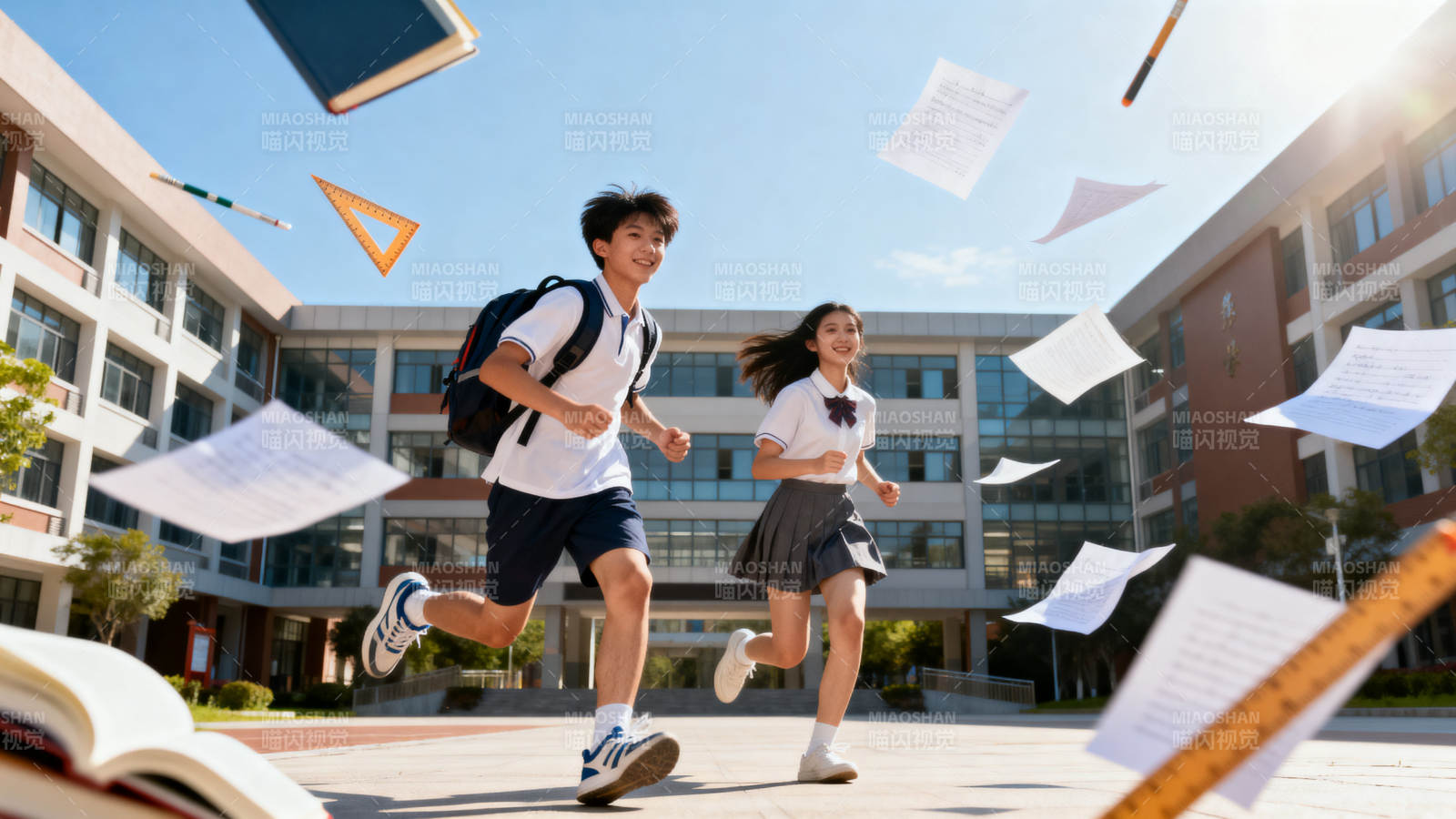 校园青春奔跑瞬间图片