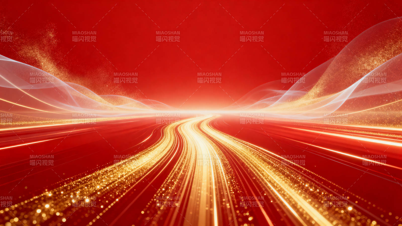 红色背景金色光束抽象背景图片