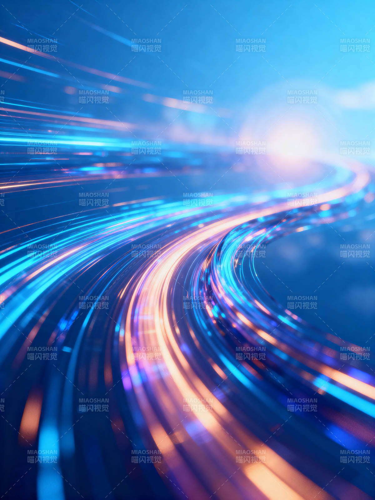 科技感光束流动背景图片