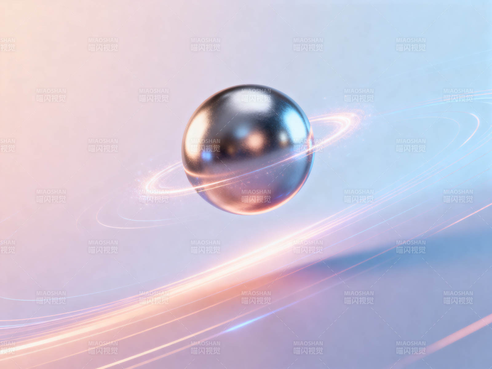 金属球与光圈的科技感图片