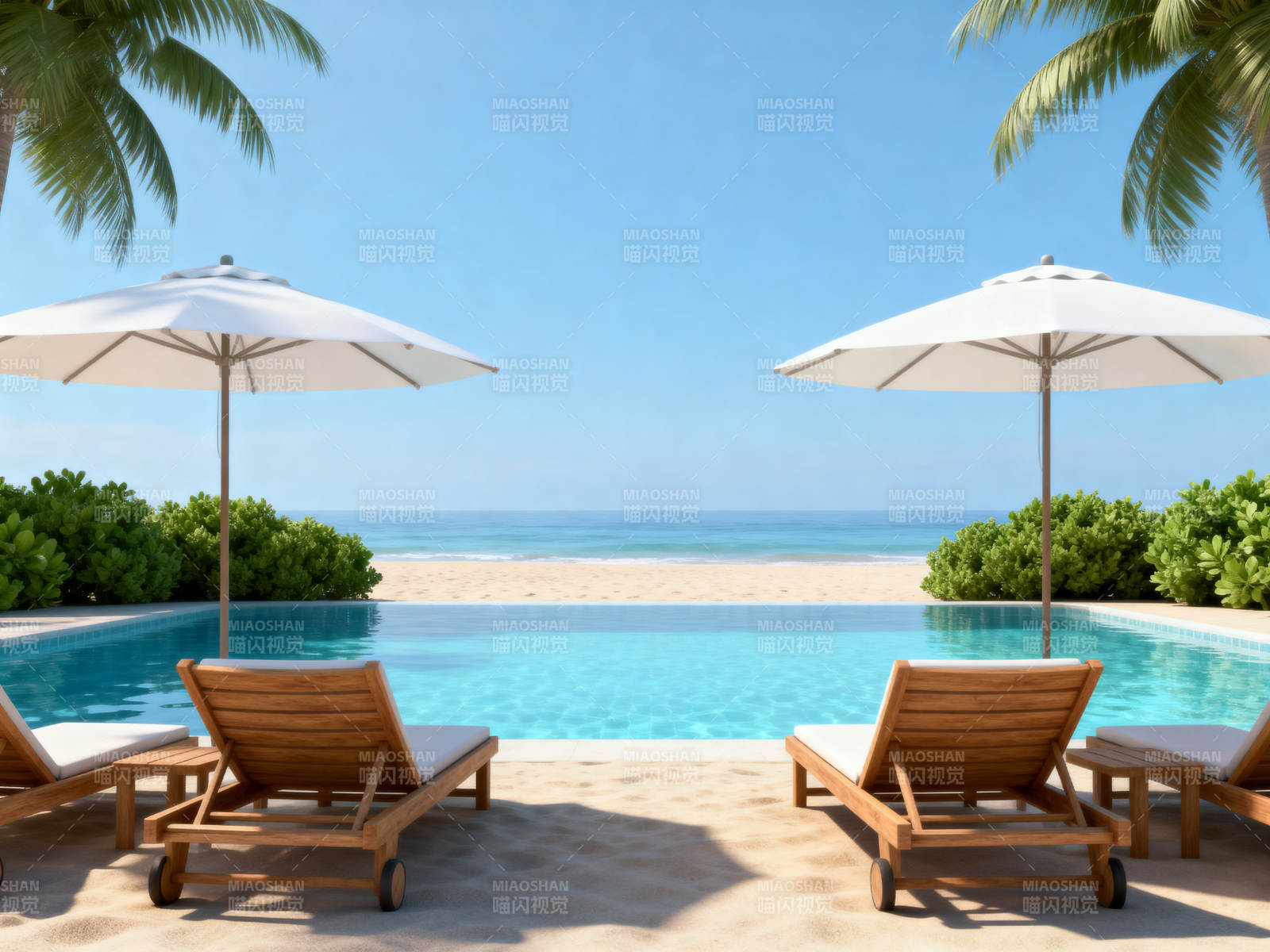 热带海滩度假泳池图片
