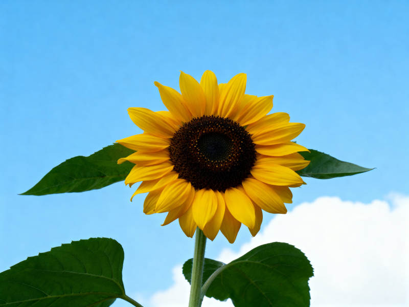 蓝天下的向日葵图片