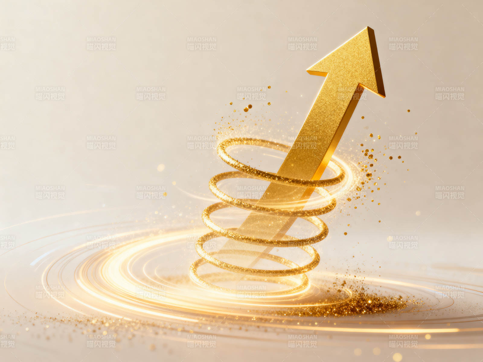 金色箭头上升弹簧动力图片