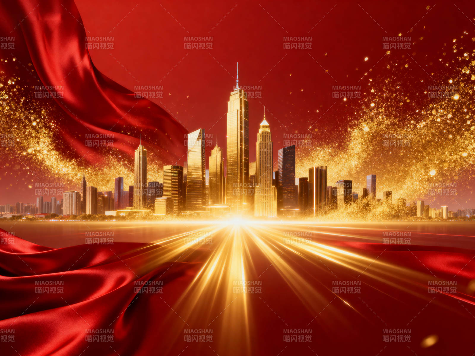 金色城市辉煌背景图片