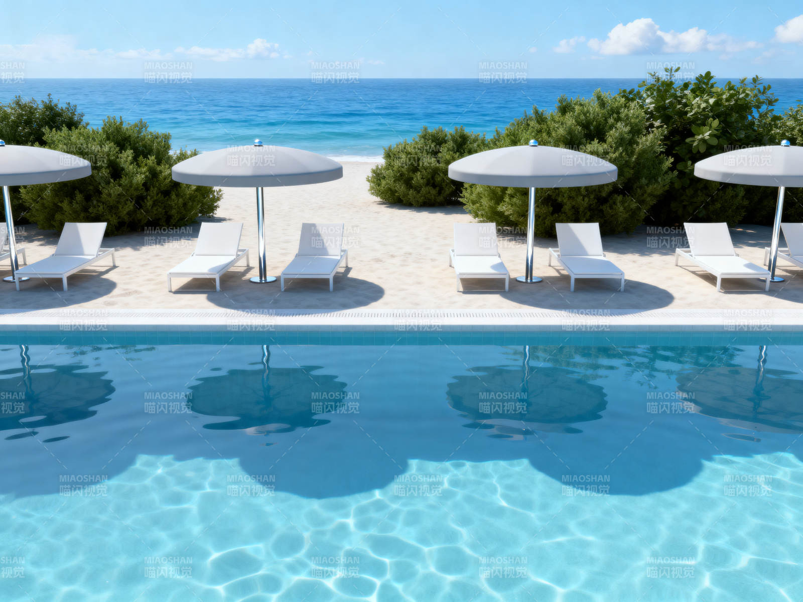 海边泳池休闲度假图片