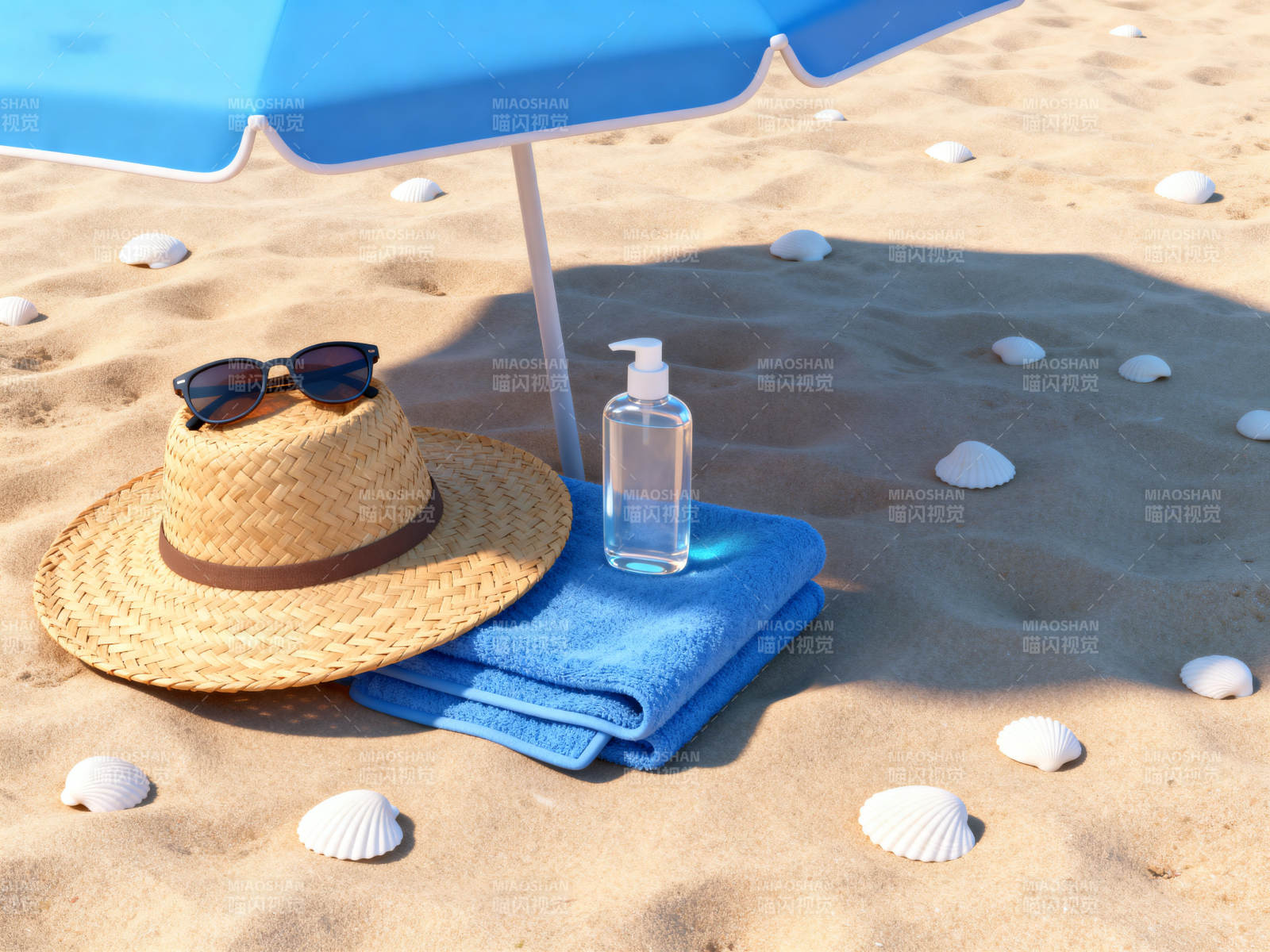 沙滩度假防晒必备物品图片
