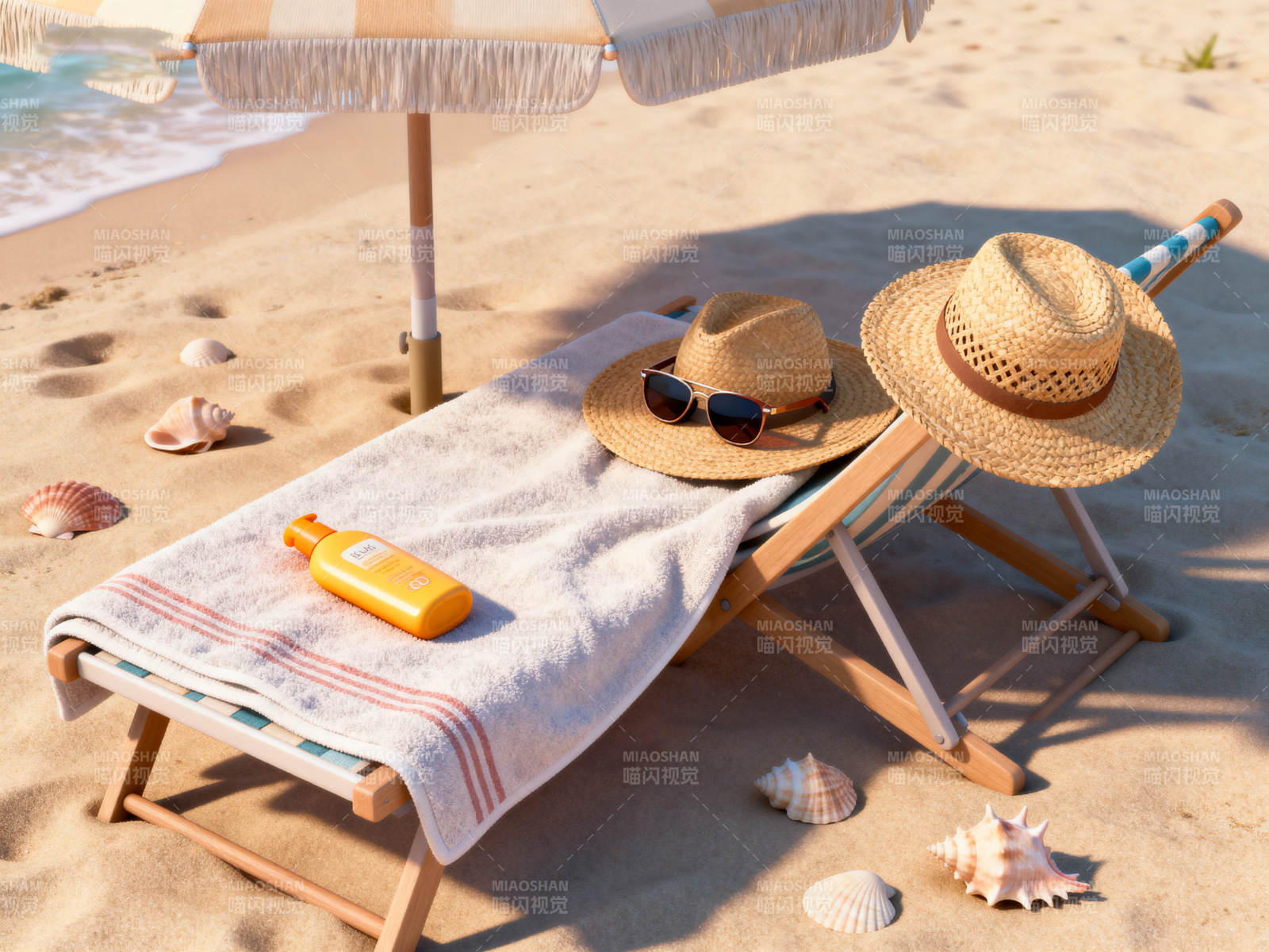 沙滩休闲防晒时光图片