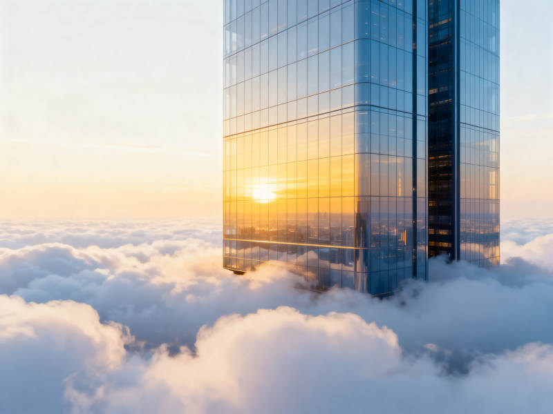 云海中的摩天大楼图片