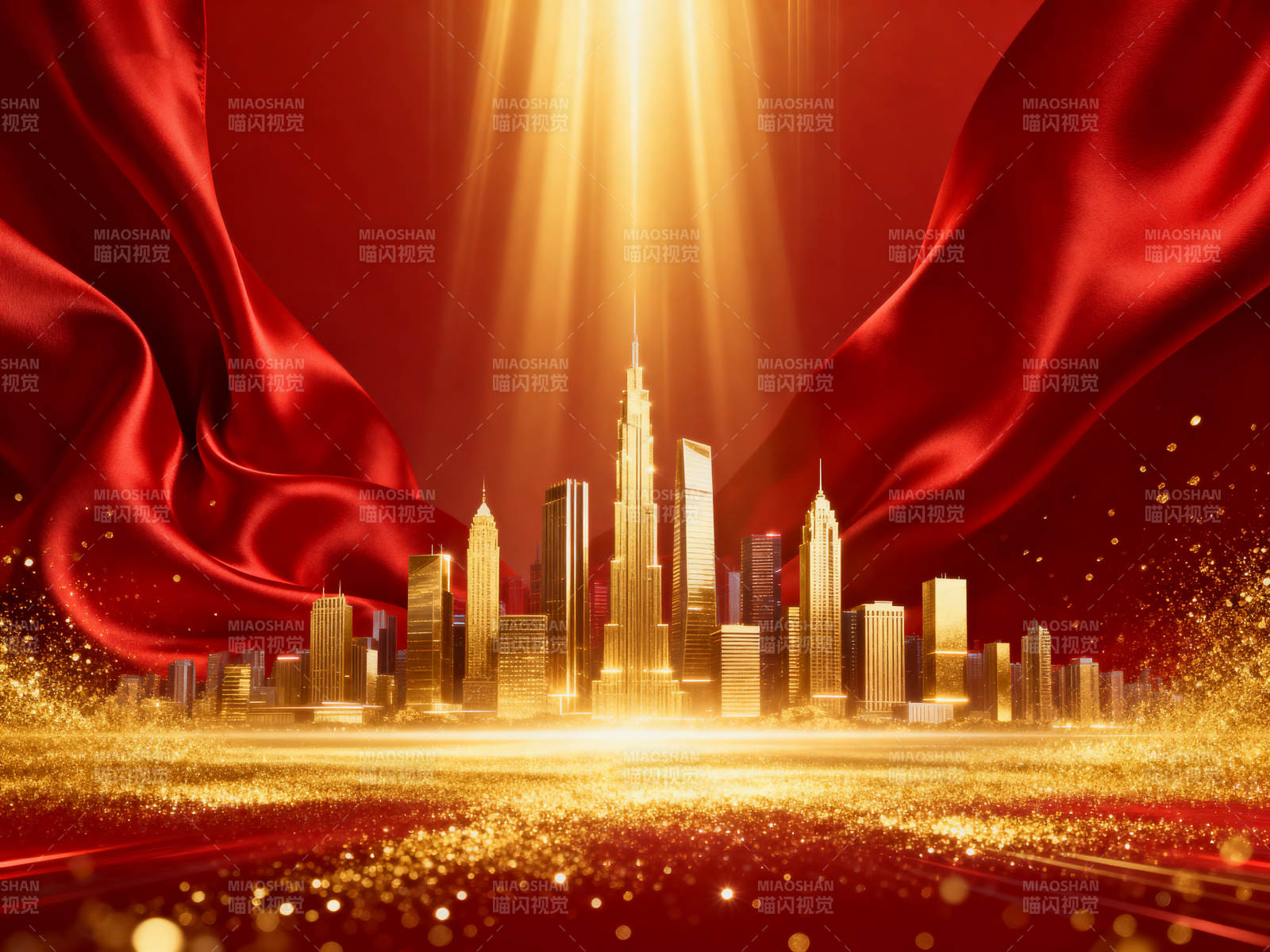金色城市辉煌背景图片