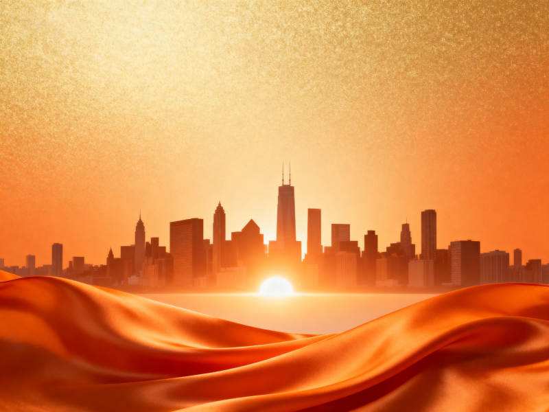 城市日出金色背景图片