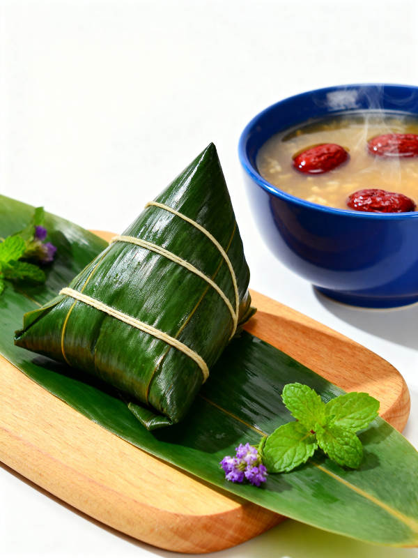 端午节粽子与红枣粥图片