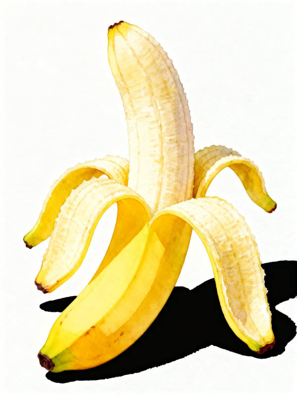 剥开的香蕉特写图片