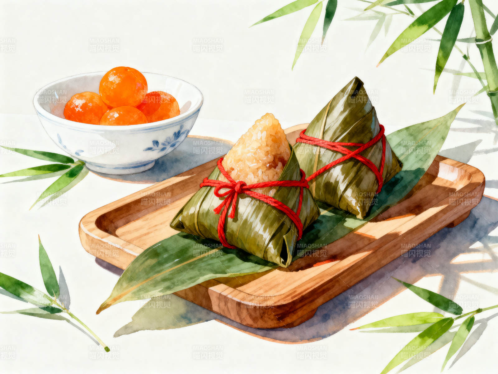 端午节粽子与咸蛋黄图片