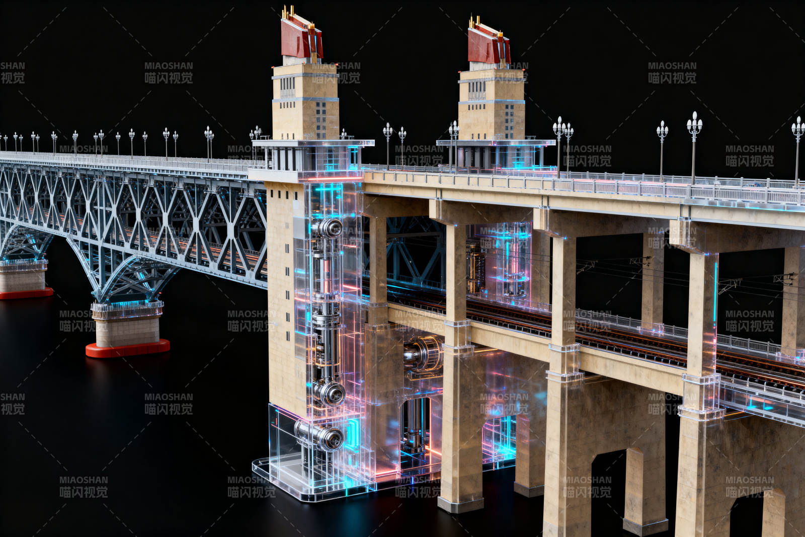 大桥内部结构科技展示图片