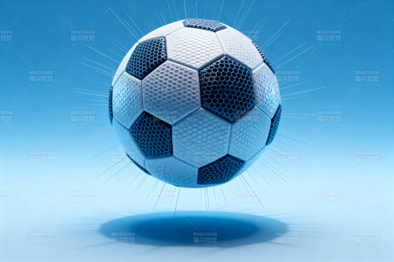 足球悬浮科技感背景图片