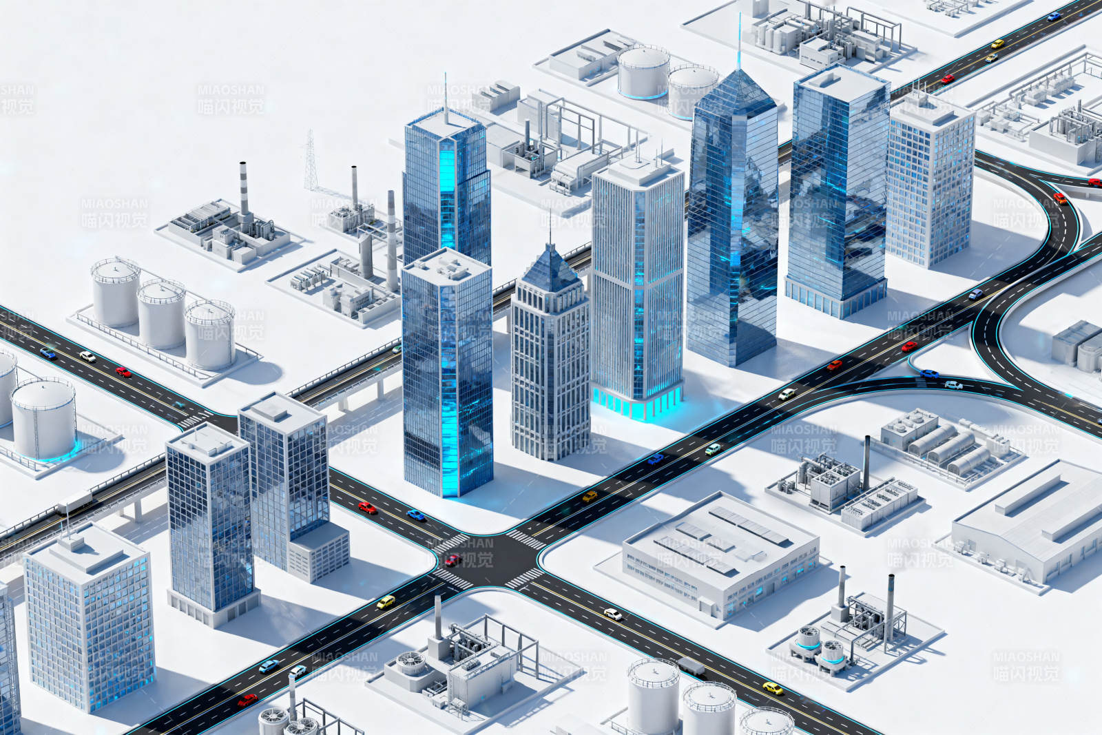 智慧城市3D模型设计图片