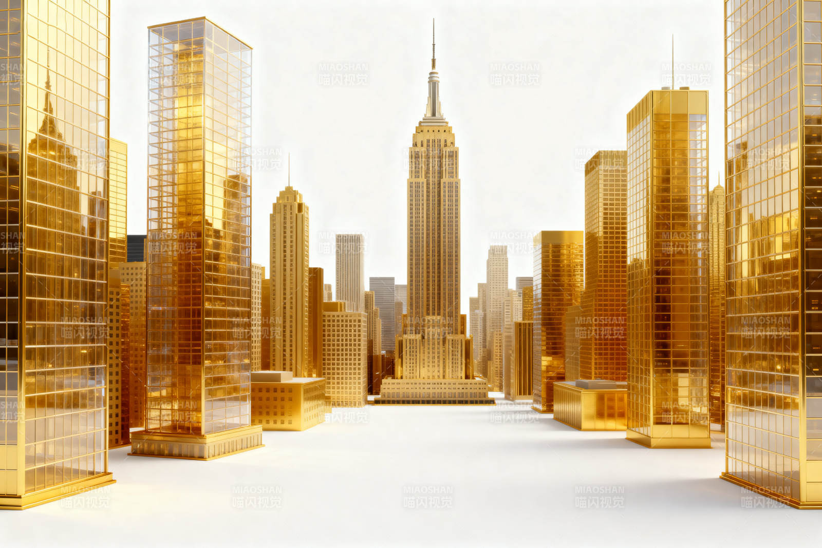 金色城市建筑群图片