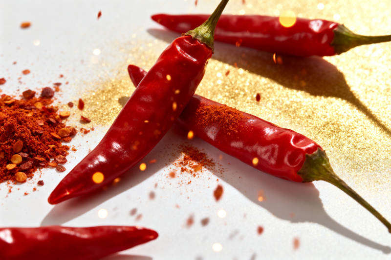 红辣椒与辣椒粉的辛辣魅力图片