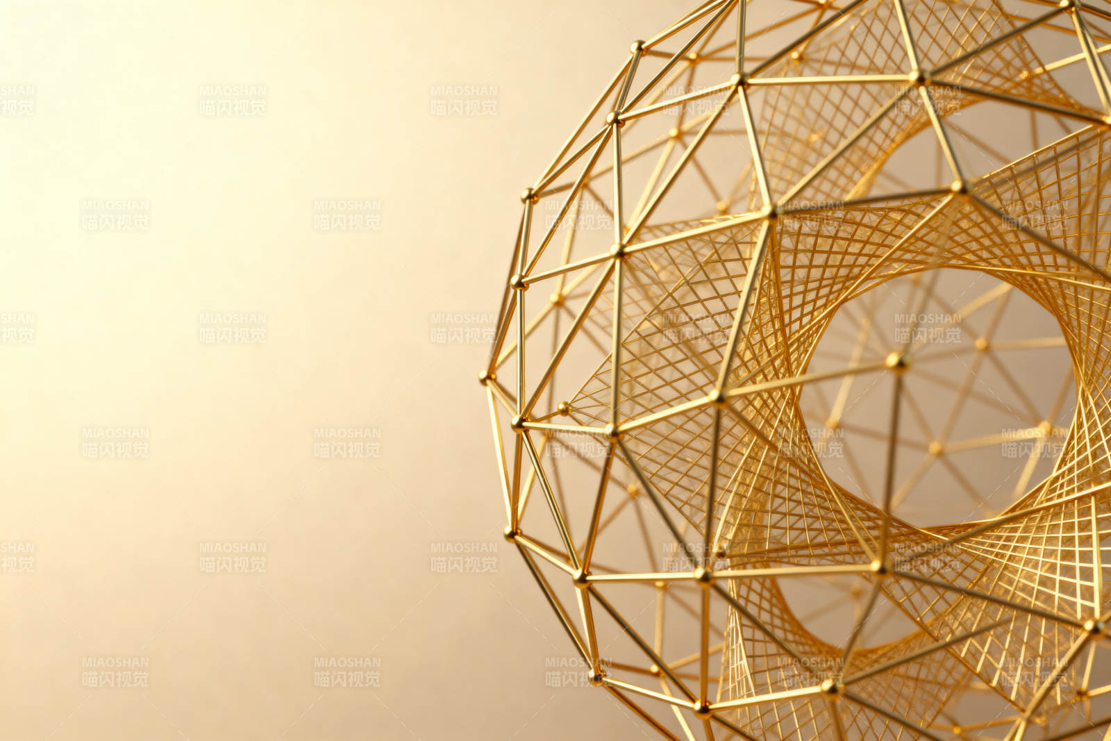 金色几何球体结构图片