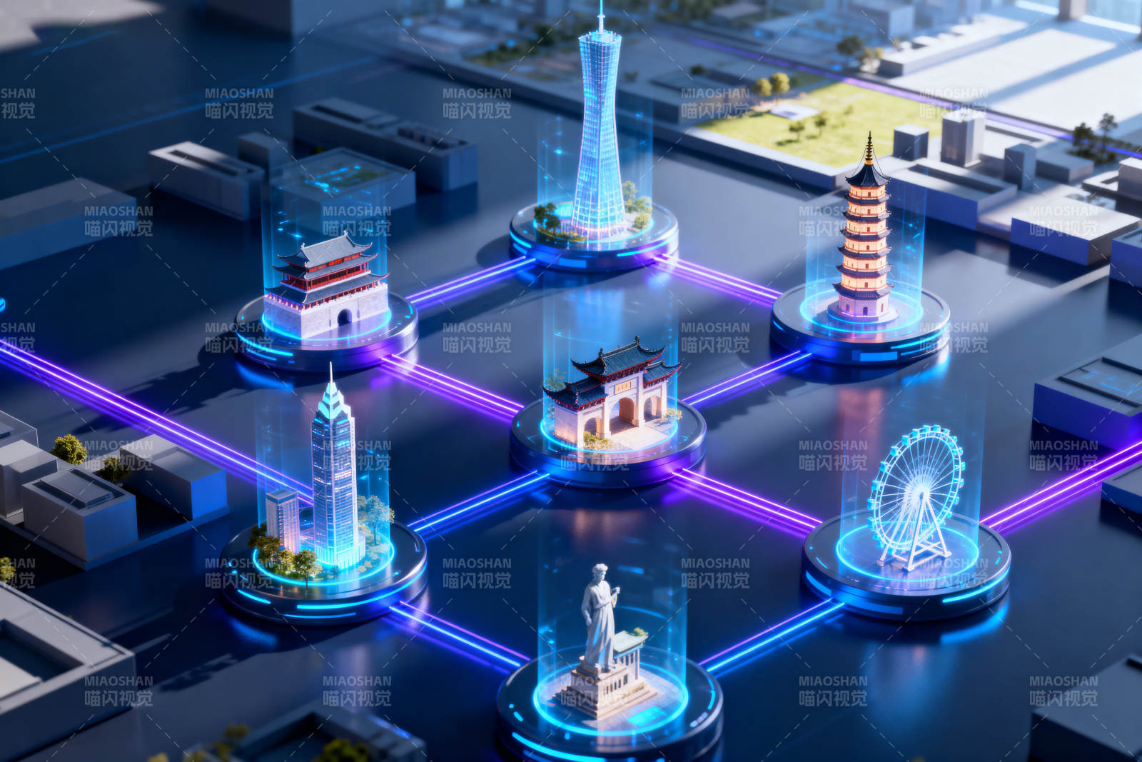 智慧城市建筑科技网络图片