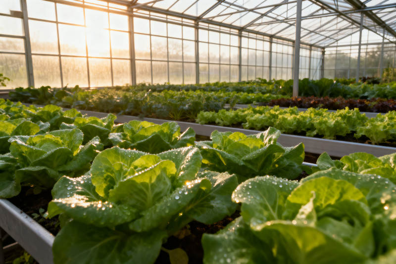 温室大棚内种植的蔬菜图片