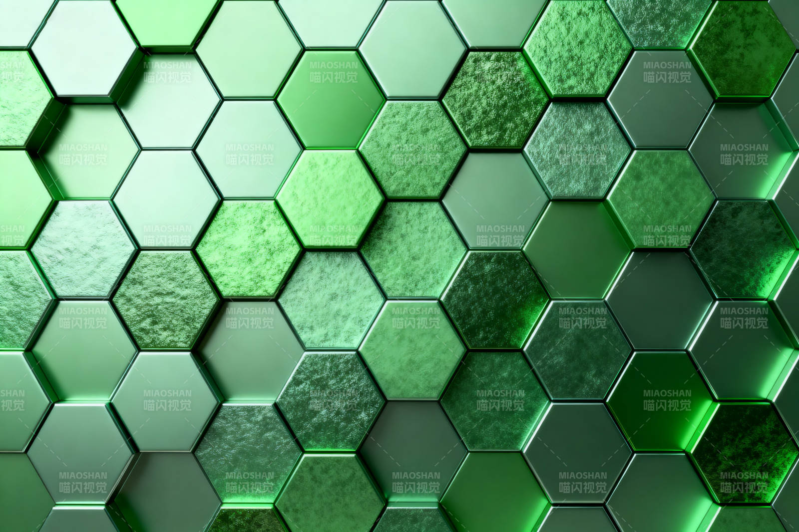 绿色六边形图案背景图片