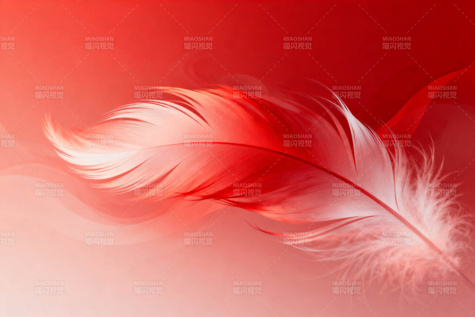 红色羽毛渐变背景图片