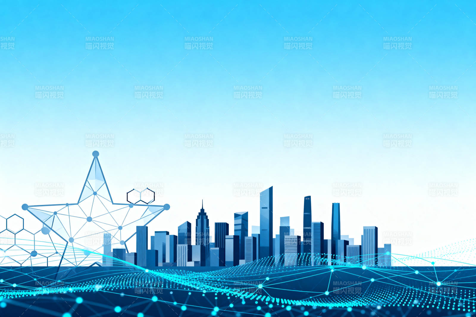 智慧城市科技城市天际线图片