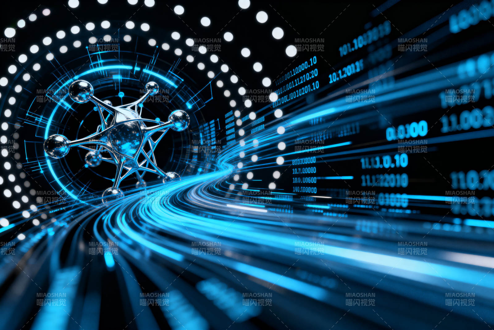 科技数据流与量子模型图片