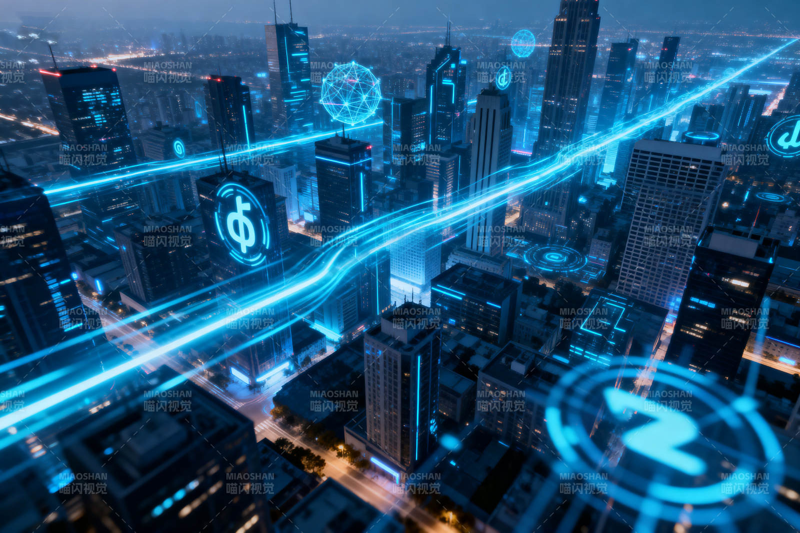 智慧城市数字网络图片